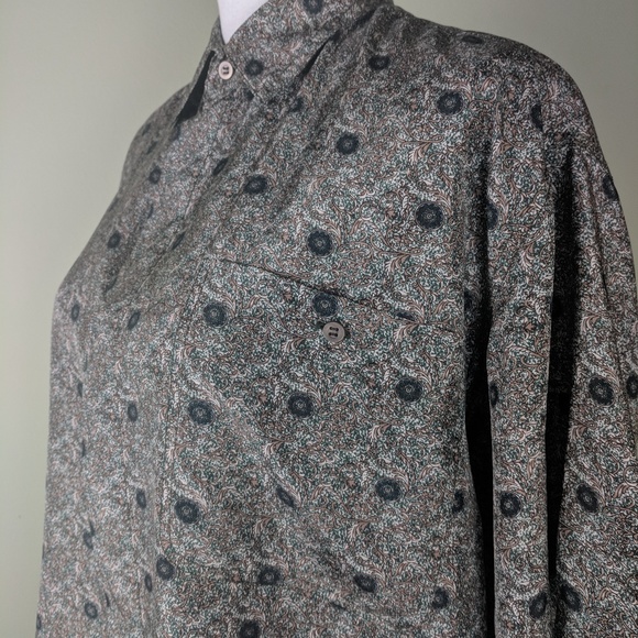 VTG 80s Colore Italia Silk Collar Button Up - Picture 5 of 7